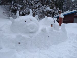 snow statue 雪像。丑寅2　2022-01-01