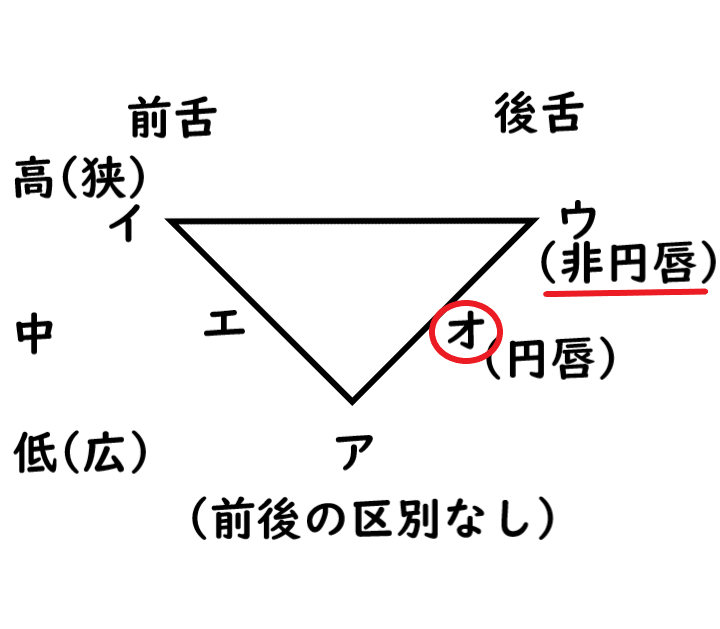vowel 母音。日本語