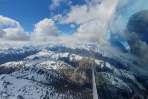 wave flight from rear 後席からの写真。風防2