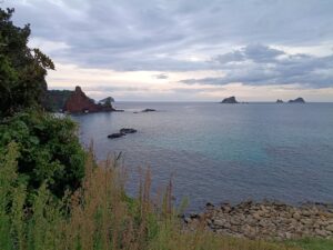 明屋海岸。夕焼け
