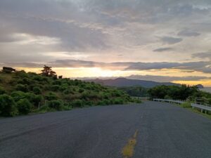 宇受賀海岸線。夕焼け