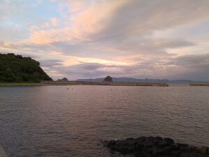 宇受賀。夕焼け