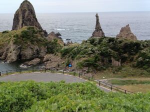 国賀海岸。駐車場から